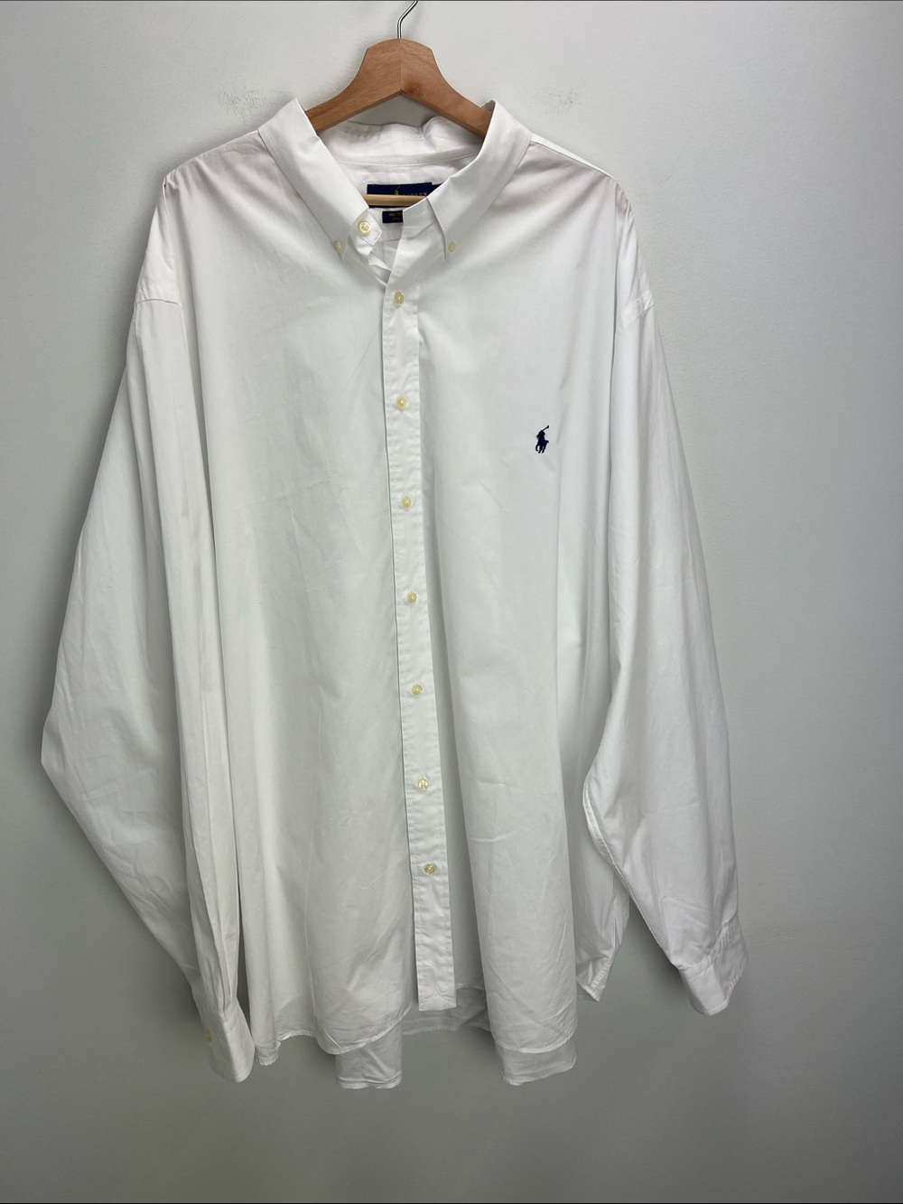 Ralph Lauren White Dress Shirt Classic Mens 4XB Cotton Stretch Big And Tall